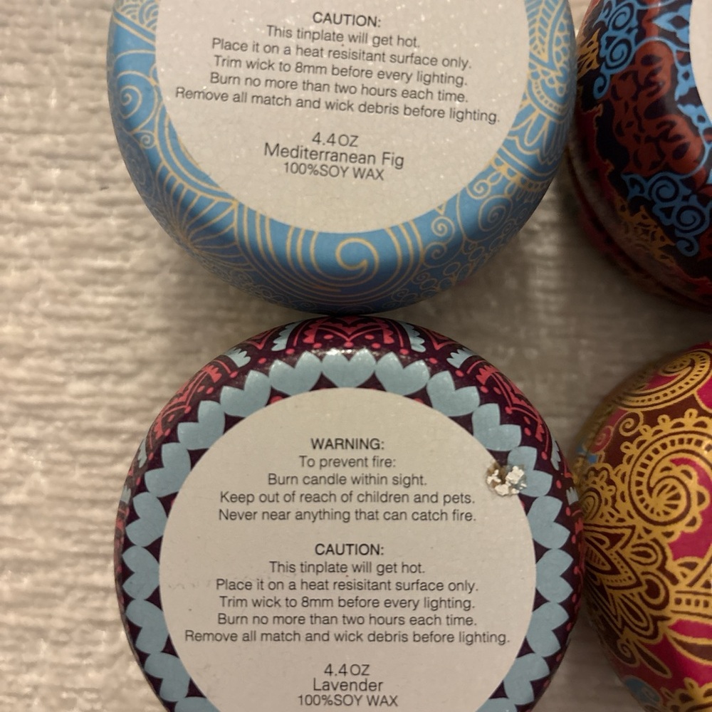 Colorful Mandala Patterned Tin candles - Picture 4 of 5